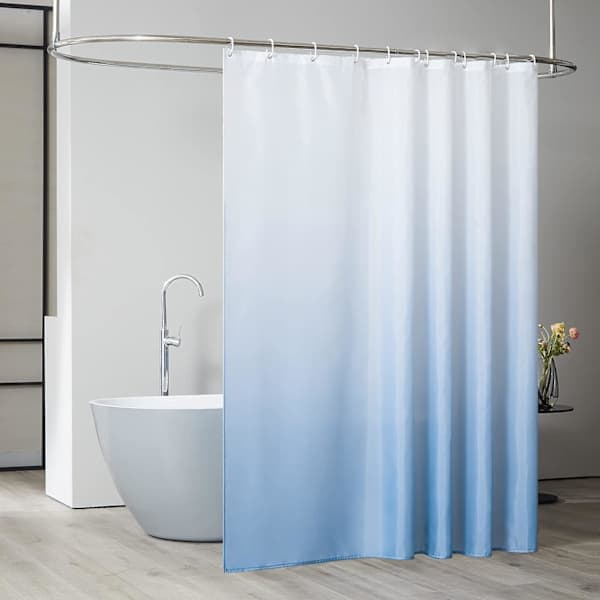 pc Extra Bred Duschdraperi Vattentätt Mögelresistent och Badrumsgardiner Tyg 200x200cm Gradient Vit till Himmelblå