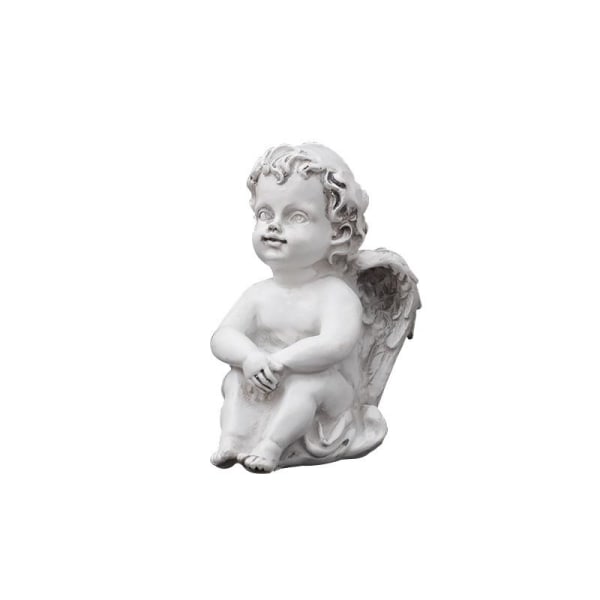 Retro gammalt harts med vingar söt liten ängel prydnad trädgård dekoration hotell kyrka cupid harts skulptur ängel staty