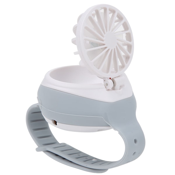 Elektrisk Mini Watch Fan USB Oppladbar Liten Vifte Lommevifte for Barn Studenter Grå Watch Fan