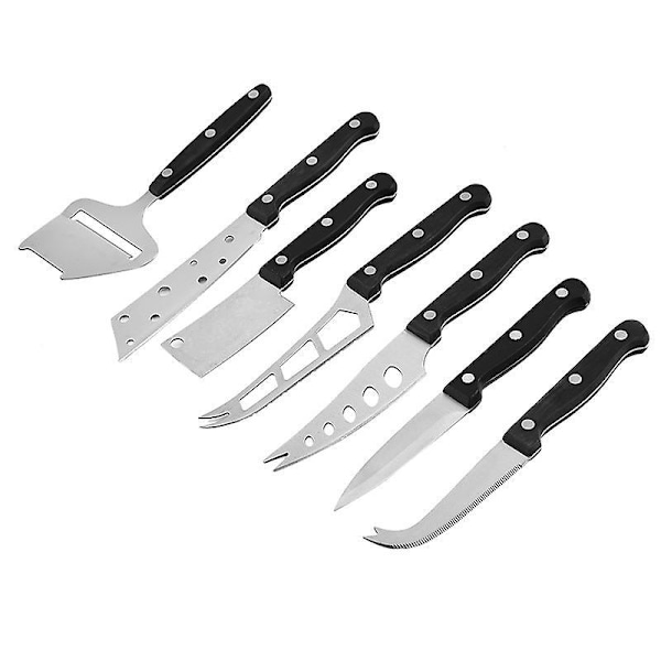 Stainless Steel Cheese Slicer Set - Set of 7, Ideal for Soft, Semi-hard, and Hard Cheeses