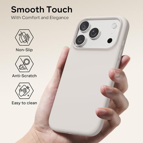 17 Pro Max Flytende Silikon Støtsikkert Deksel Kompatibel med 17 Pro Max Mykt Deksel Full Beskyttelse (Lys Grå) Lys Grå iPhone 17 Pro Max Lys grå Light grey iPhone 17 Pro Max