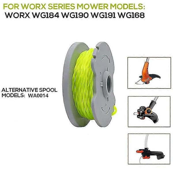 2 Pieces Lawnmower Spools for Worx Grass Trimmer Nylon Wire Spools WA0014