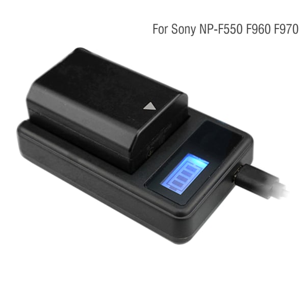 SEIVI svart plast LED videoljus LCD Elektrisk kvantitet Display Kamera Batteriladdare för Sony NP F550 F960 F970