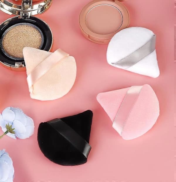 8 st trekantede pudderkvaster til ansigtet, bløde trekantede makeupsvampe