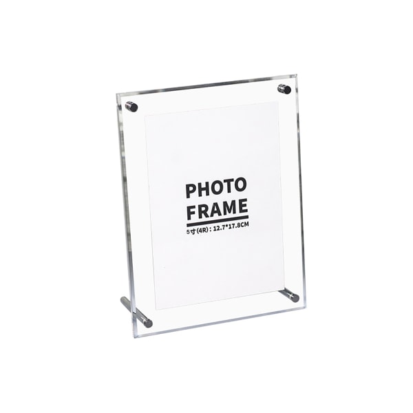 Transparent fotoram Akryltavelram för att visa certifikat och foton med metallställ 12 X 16 cm / 4,7 X 6,2 tum
