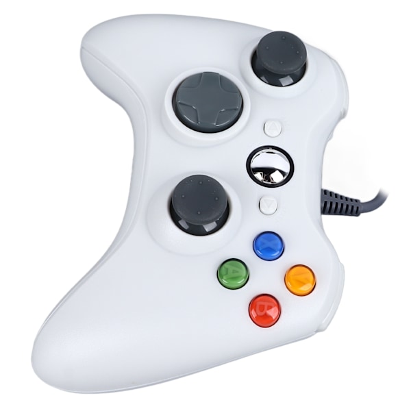 Trådbunden Spelkontroll Plug and Play Noggrann Kontroll Ergonomisk Design Spelkontroll för PC Vit