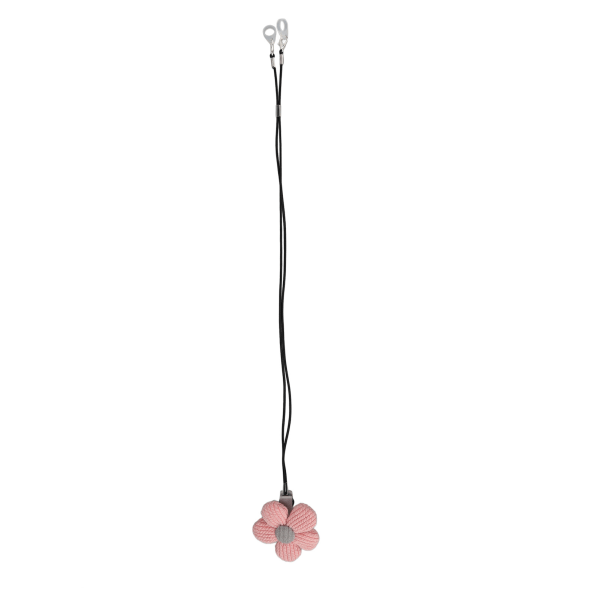 Hörapparater Lanyard Nylon Binaural Små Rosa Blommor Grå Runda Mitt Hörapparathållare med klämma för äldre barn