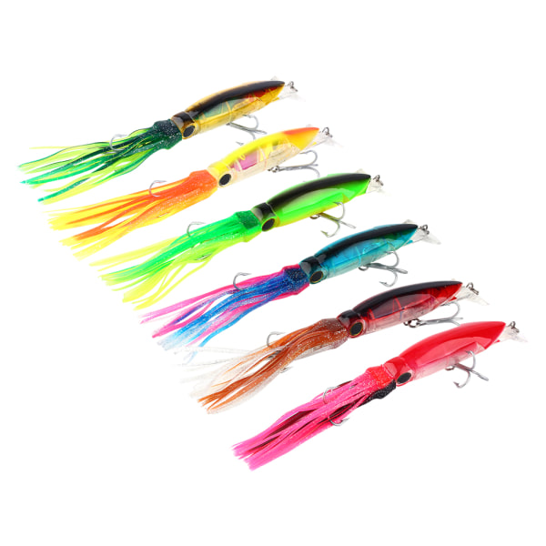 24cm/40g fiskesluk Blekksprutslokk Fiskeagn Crankbait Tackle Jig Diskantkrok Rose Rød