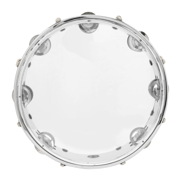 MBAT Tambourine Justerbar Double Row 10in Percussion Jingles Instrument til PartyTransparent