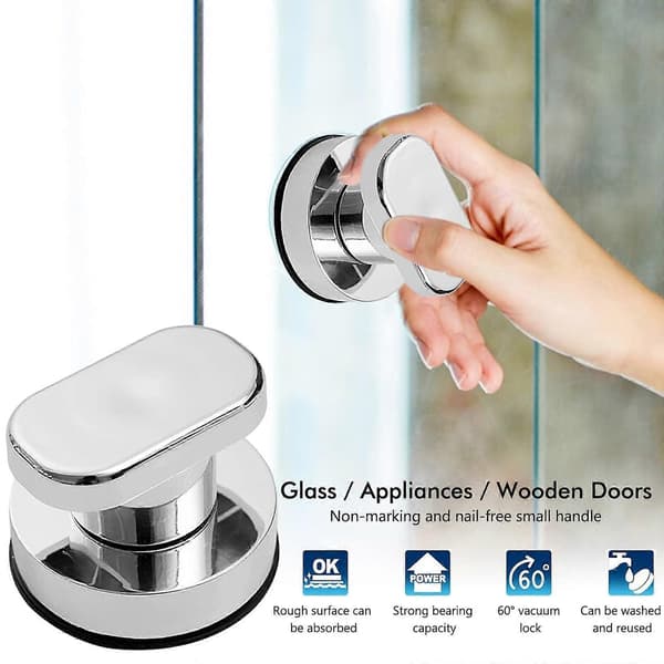 2 PCS Suction Cup Door Handle Bay Window Suction Cup Strong Suction Cup Pull Handle for Bathroom Glass Cabinet Drawer Handle