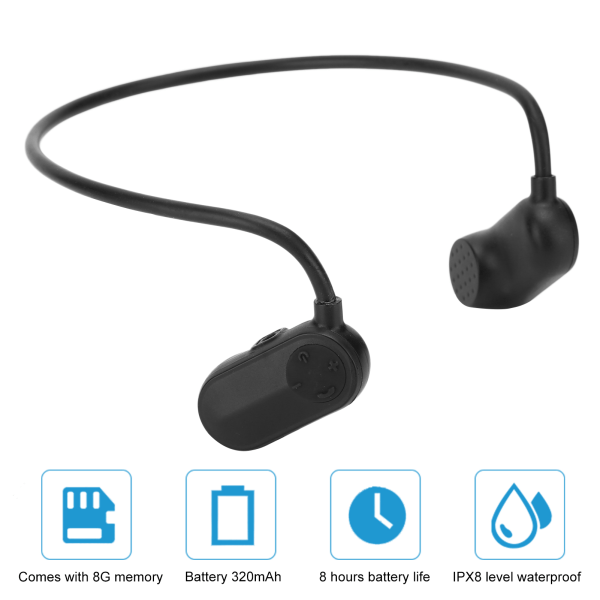 V13 Bone Conduction -kuuloke IPX8 vedenpitävä kuuloke HIFI MP3-soitin uintiurheiluun
