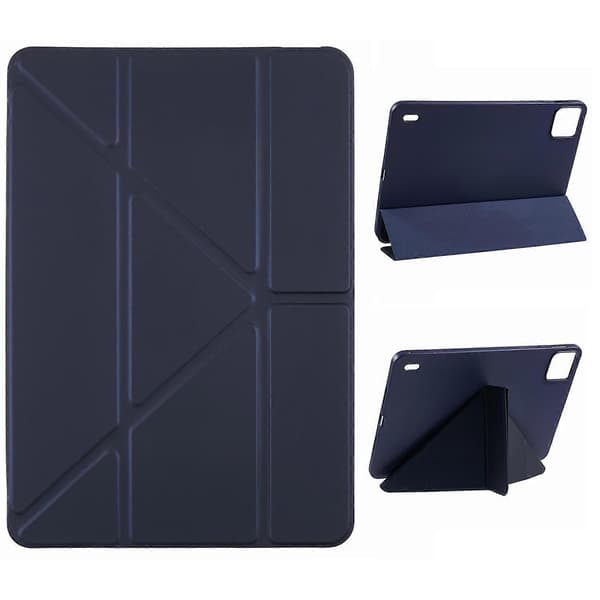 For Xiaomi Pad 7 Pro/Pad 7 Case PU Leather+Silicone Origami Stand Protective Shell - Dark Blue