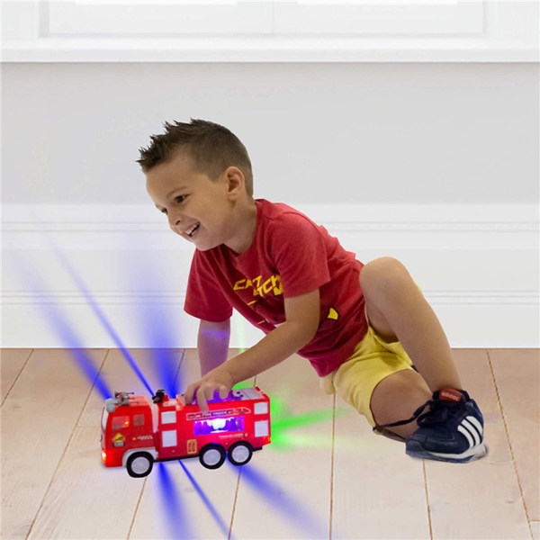 Lysende brannbil for barn Brannbilleker med lett lyd Brannbilleker til barn gave