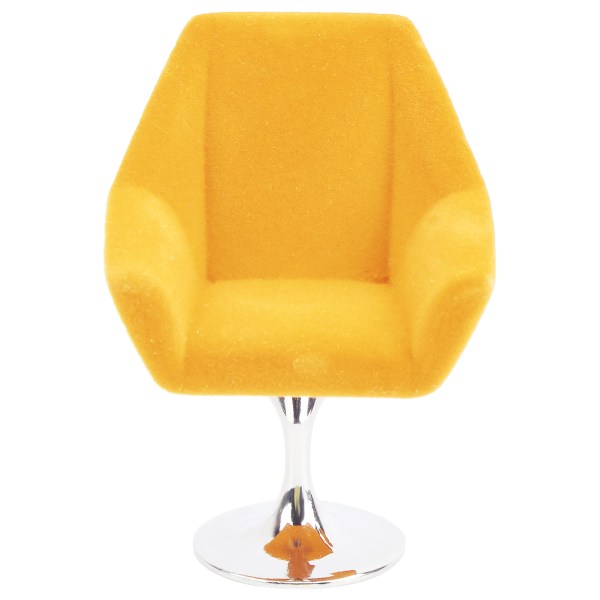 Minihuonekalun nojatuoli 1:12 Miniatyyri nukkekodille Rotate Flocking Chair Accessories Keltainen