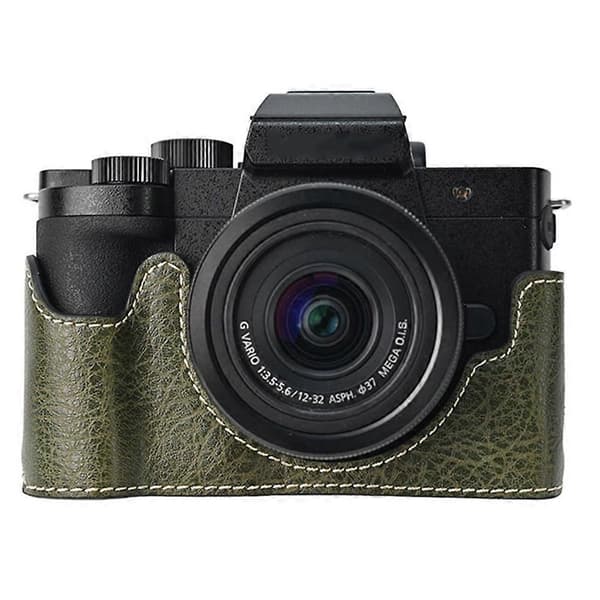 For Panasonic Lumix G100K Camera Bag with Shoulder Strap Large Cutout Litchi Texture PU Protective