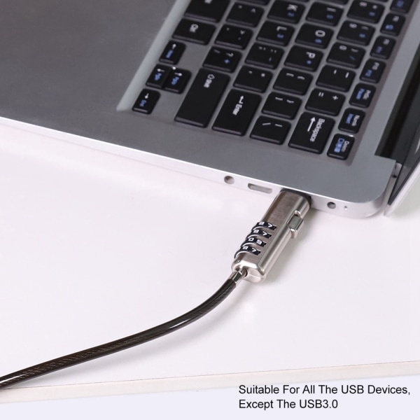 4 Digitalt passord Lås opp bærbar datamaskinlås Sikkerhet Anti-tyveri kabellås