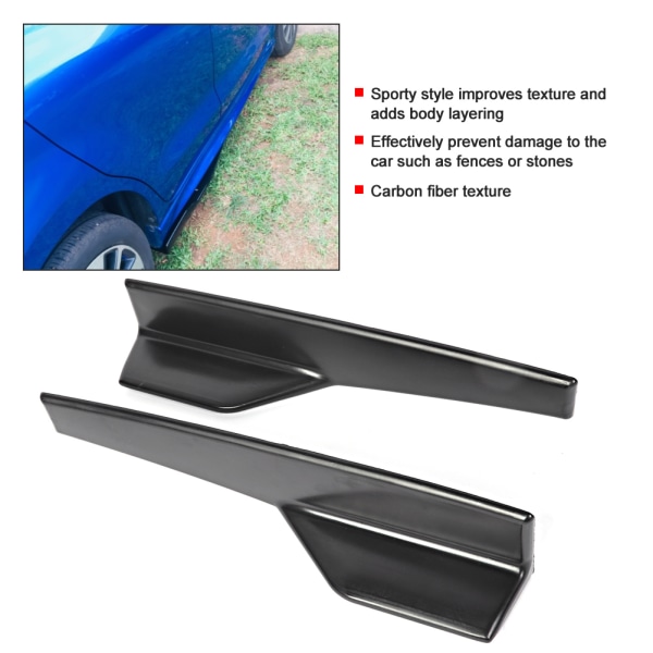 2st Universal bil sidokjol Rocker Splitters Winglet Diffuser kolfiber textur