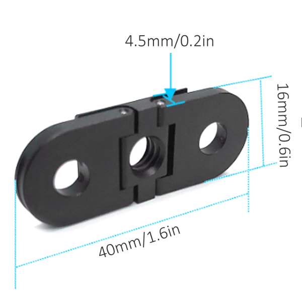 Kameraadapter Monteringsbase for 9/MAX Action-kamera med 1/4in Skruehull og Sammenleggbare Fingre