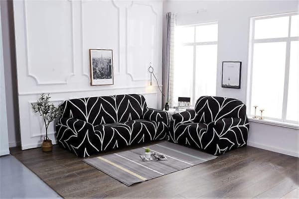 Strekkbart sofatrekk 2-seters sofatrekk elastisk for sofa med armlener
