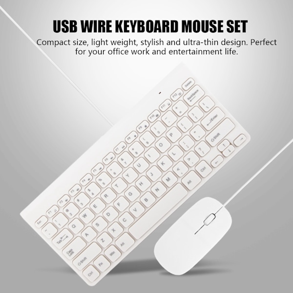 Ultratynn USB Kablet Tastatur Optisk Mus Sett Combo for PC Laptop
