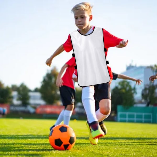 Scrimmage Treningsvest Mercerisert Bomull Lagtrening Praksisvest for Utendørs Sport Fotball Basket Volleyball Hvit Barn