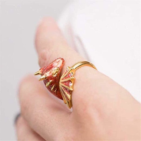 5 Stk Ringer for Dame Topaz Dragon Ring Åpne Ringer Justerbare Gothic Dragon Ringer for Damer Menn