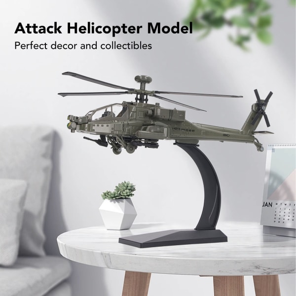 Alloy Diecast Sound Light Armed Helikopter Model Toy Kid Attack Helikopter Leksak Heminredning Typ 1