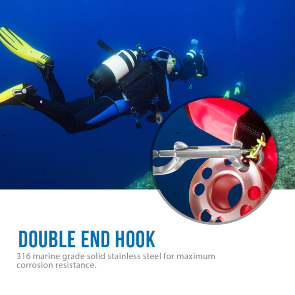 Slitstarkt rostfritt stål med dubbla ändar Clip Krok Bolt Snap Scuba Diving Spänne (115 mm)