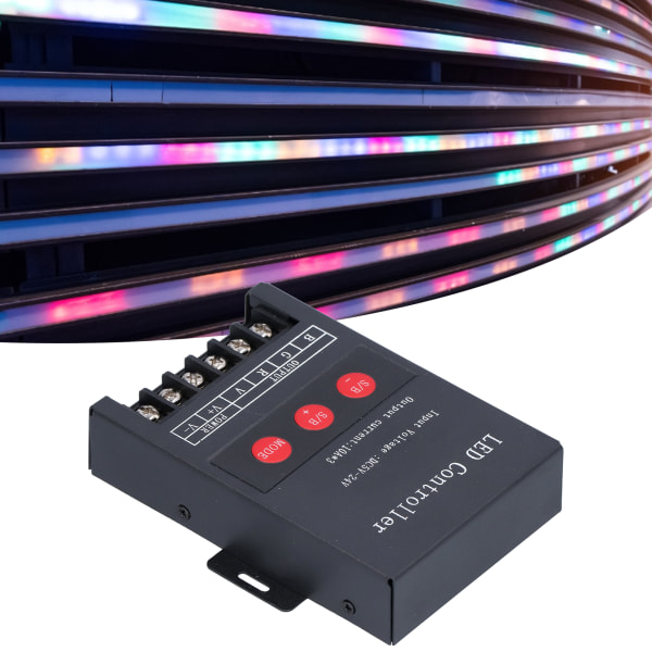 Digital RGB LED-controller med fjernbetjening - 5V/12V/24V - Sort - 1 stk.