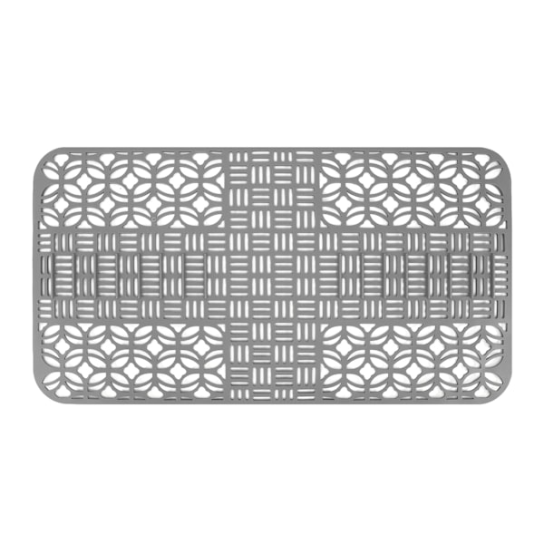 Sink Mats Silicone Anti Slip Heat Resistant 66x35cm Large Size Square Hollow Out Sink Protectors for Kitchen Grey