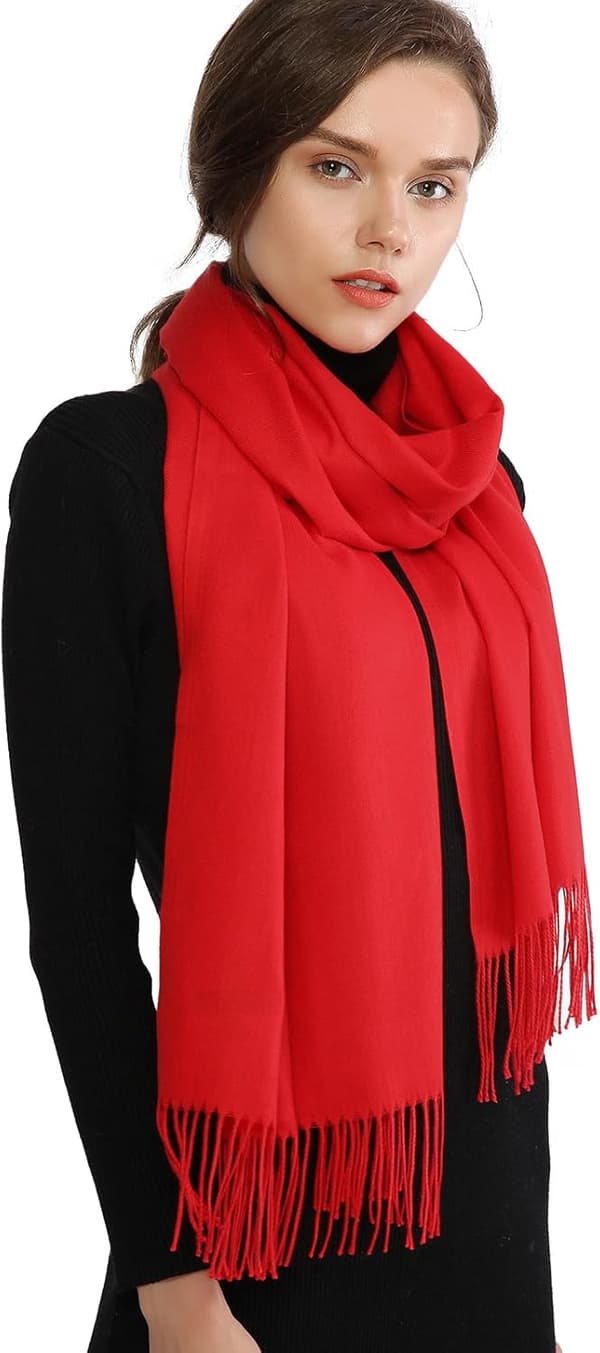 Skjerf til dame Pashmina sjal og omslag til bryllup Skjerf til dame Vinter Red