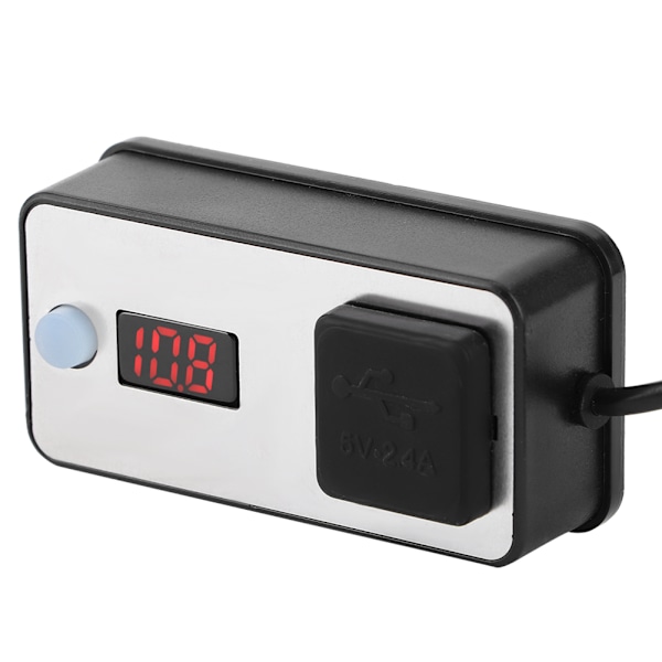 12V Motorsykkel Dobbel USB-lader Digital Display Universal Vanntett Strømforsyning for Telefoner, Tablet, GPS