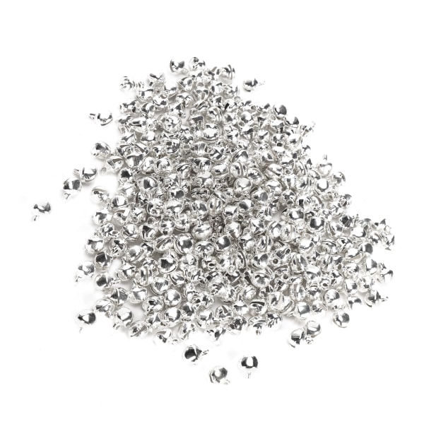 300 stk Små bjeller Jernmateriale Sølv Minianheng Smykker Håndverkstilbehør 6mm