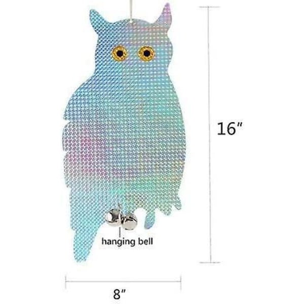 Reflekterande Owl Bird Repellent med elektronisk skadedjursbekämpningsklocka - Blå
