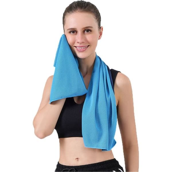 Kølehåndklæde, åndbart mesh-kølehåndklæde der absorberer sved, himmelblå 30*100 cm