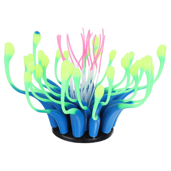 Kunstig korall Silikon Simulering Vannplante Akvarium Fisketank dekorasjon OrnamentBlå