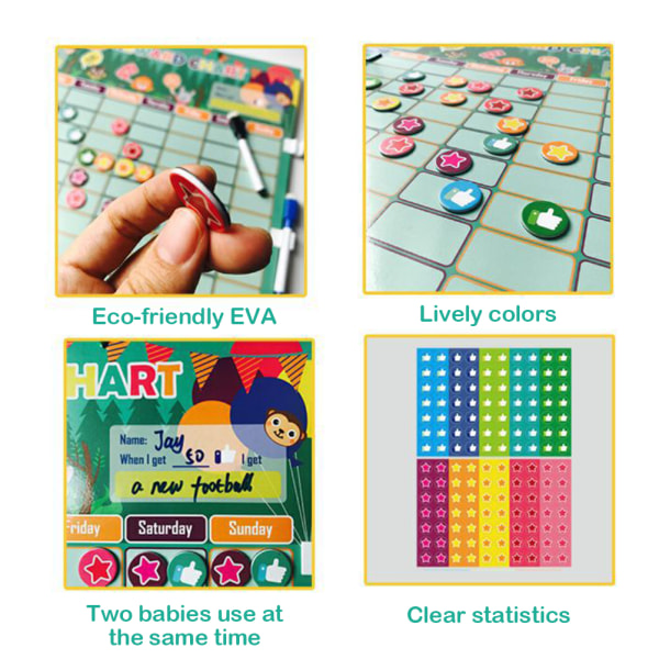 1 set Magnetisk belöningstabell för barn Flexibel anpassningsbar daglig rutinkalender Leksaksbeteende Belöningsbrädegåva