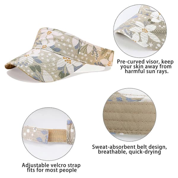 Solskærm til kvinder - justerbar sommervisir, golfvisir (beige)