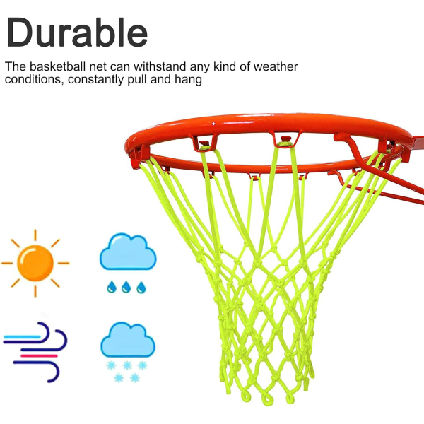 Glødende basketballnett (45 cm), basketballkurv, basketballtilbehør, basketballnett for barn