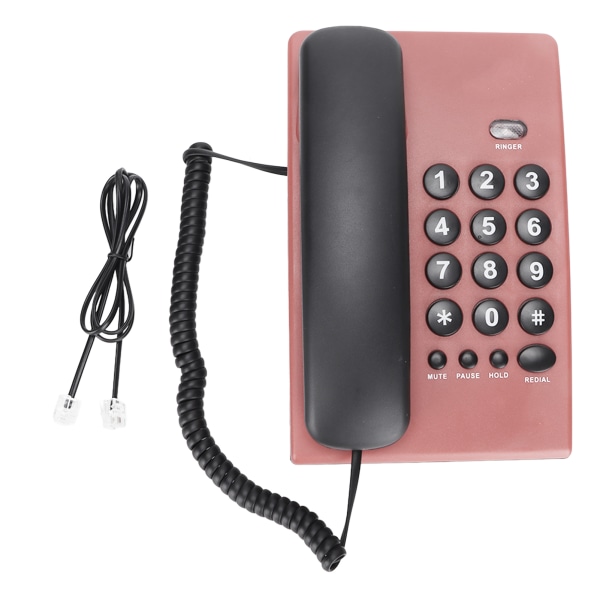 KXT504 Hjemme fastnet multifunktionel batterifri telefon med ledning med dobbelt magnetisk håndsæt til kontorhoteller (pink)