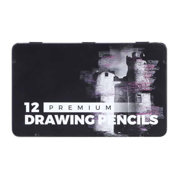 12 stk træskal sekskantet stang skitse tegning blyant sæt kunst maleri forsyninger med blik boks