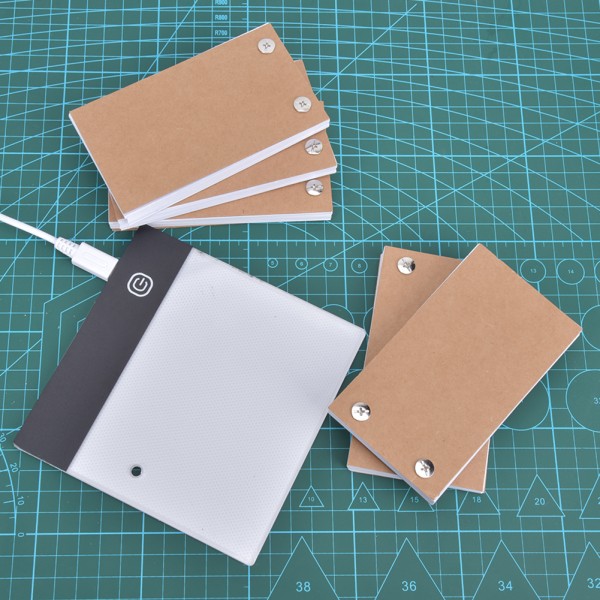 Håndtegning LED-tavle Bærbart posisjoneringshull USB Flip Book Kit MalerutstyrUSB