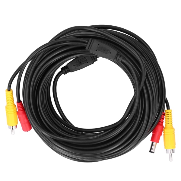 Bärbar CCTV-kabel 2-in 1 power RCA+DC-kontakt för övervakningskamera DVD-spelare (15m 49,2ft)