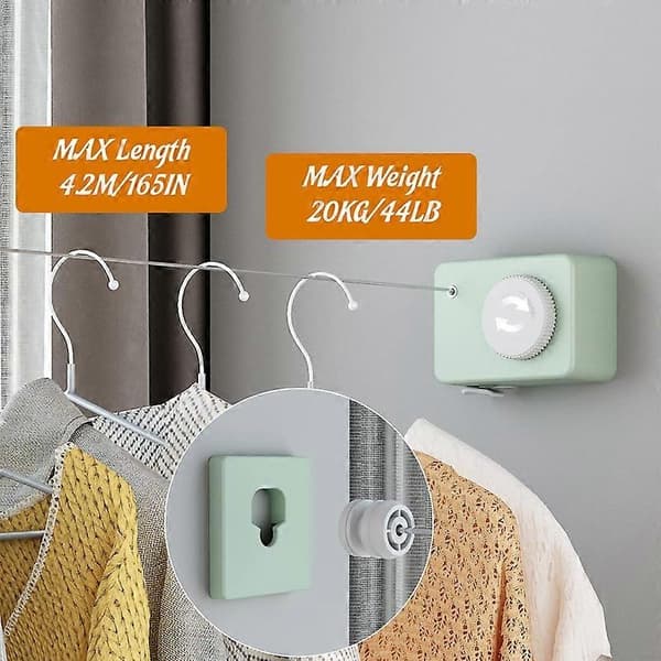 Retractable Clothesline for Indoor Use, Wall-Mounted Laundry Line for Indoor Use