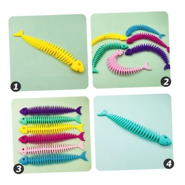 Elastisk fiskebeinslegetøj - Lala - 6 stykker - Hvid