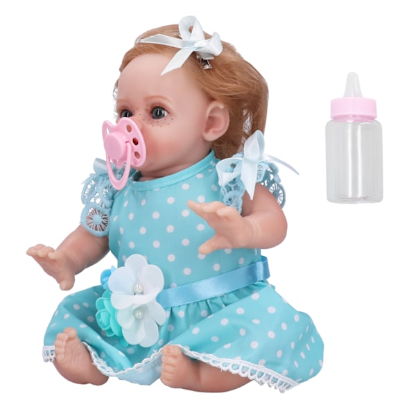 12-tums Reborn Baby Doll Livsliknande Baby Girl Doll Toy Hårklämma Matningsflaska Nippel Set