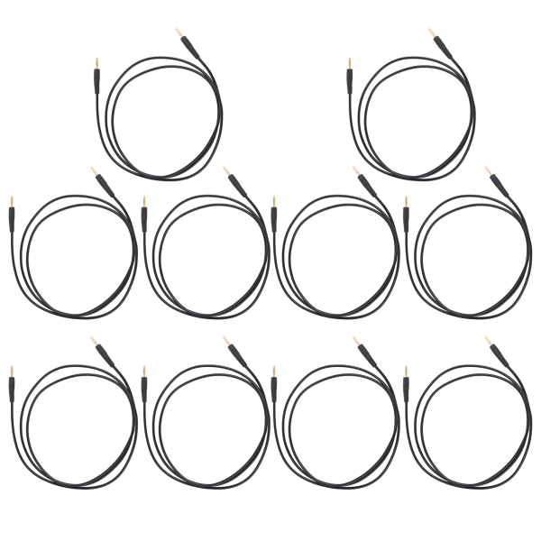 10 sæt bananstik testledning svejset han til han testkabel til hjemmeindustrien 0,44 mm² sort