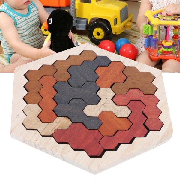 Barn pussel leksak Pedagogisk tidig inlärning Toddler Kid Baby Wood Pussel ToyPine Wood