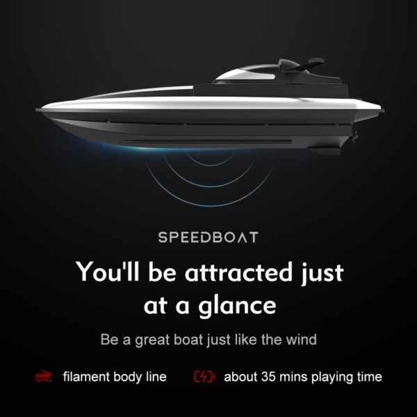 Vandtæt 2,4G børne-fjernbetjening speedbåd 4 kanaler højhastigheds racerbåd genopladelig elektrisk RC-båd