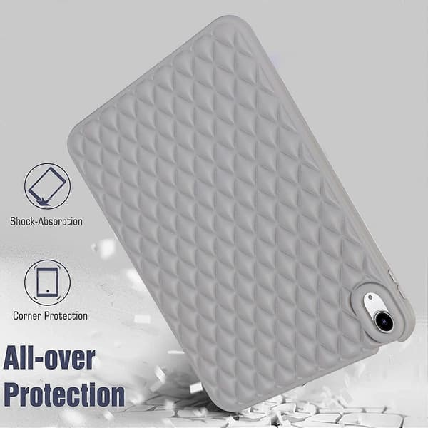 Anti-drop Protective Back Cover for iPad 10.9 (2022) Rhombus Pattern Soft TPU Tablet Case